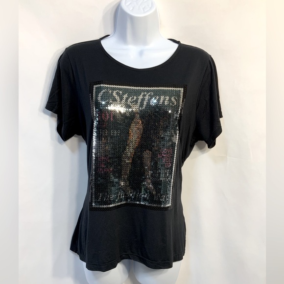 Carmen Steffens Women’s Black Sequined Top - Picture 3 of 4